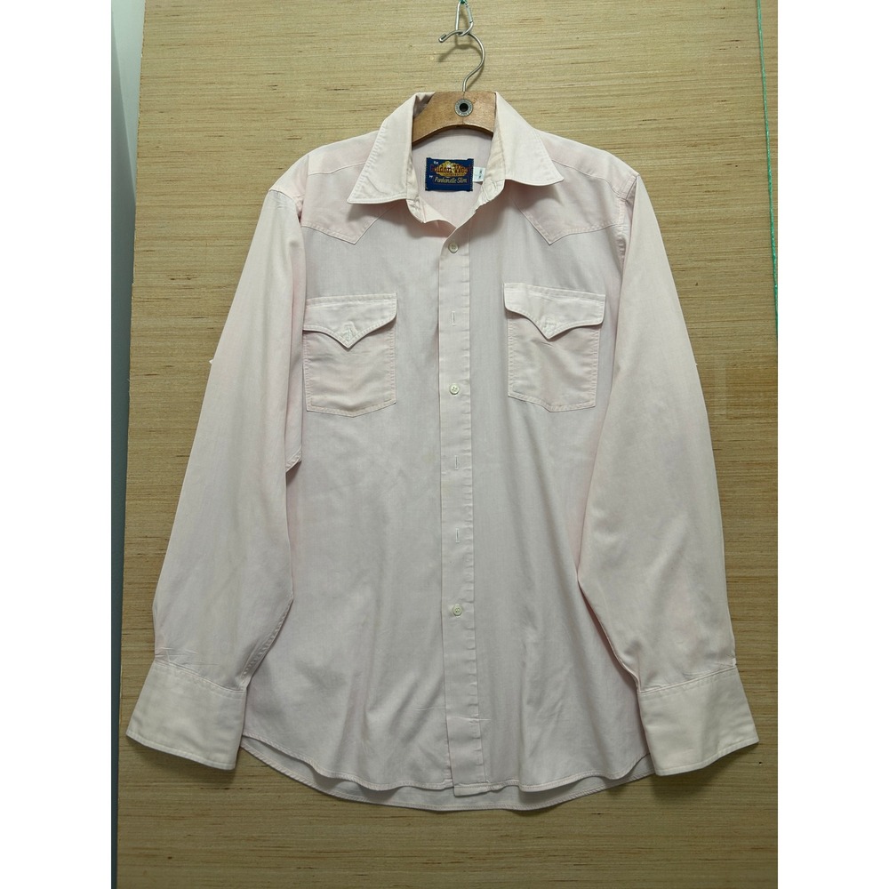 Panhandle Slim Golden West Vintage Pink Western Shirt Mens 16-36 Long Sleeve‎